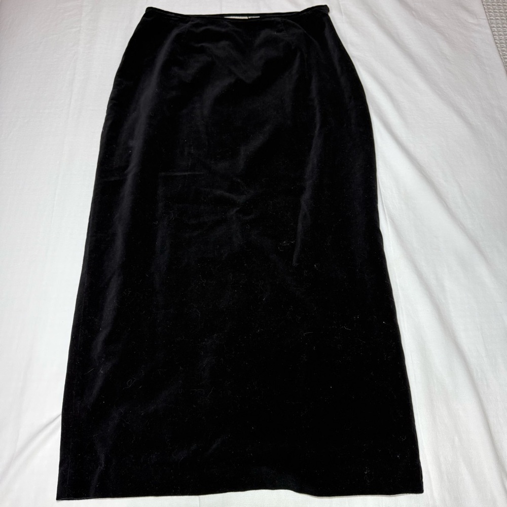 Vintage Signature Expressions Black Velvet Long Pencil Maxi Skirt Whimsgoth